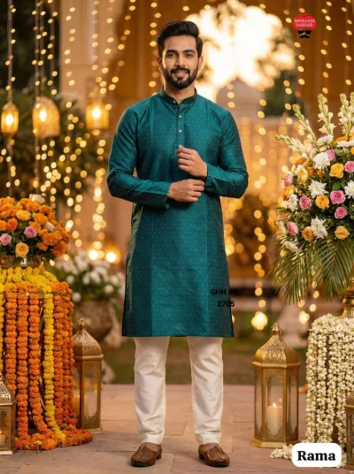 Silk Jacquard Men's Festive Kurta Pajama Set
